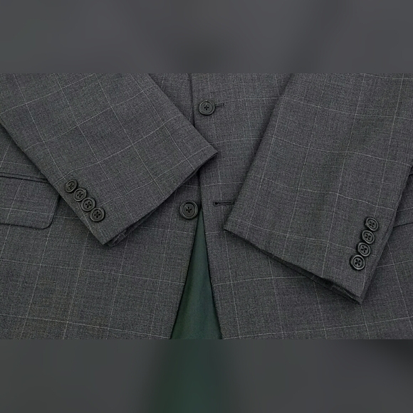 42L/44L Burberry Windowpane Wool Sport Coat Blazer - Picture 4 of 8